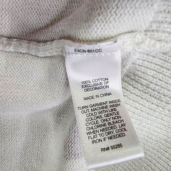 Mens White Express Pullover Sweater 1/4 Zip Long Sleeve Mock Neck Cotton Size L - Picture 5 of 9